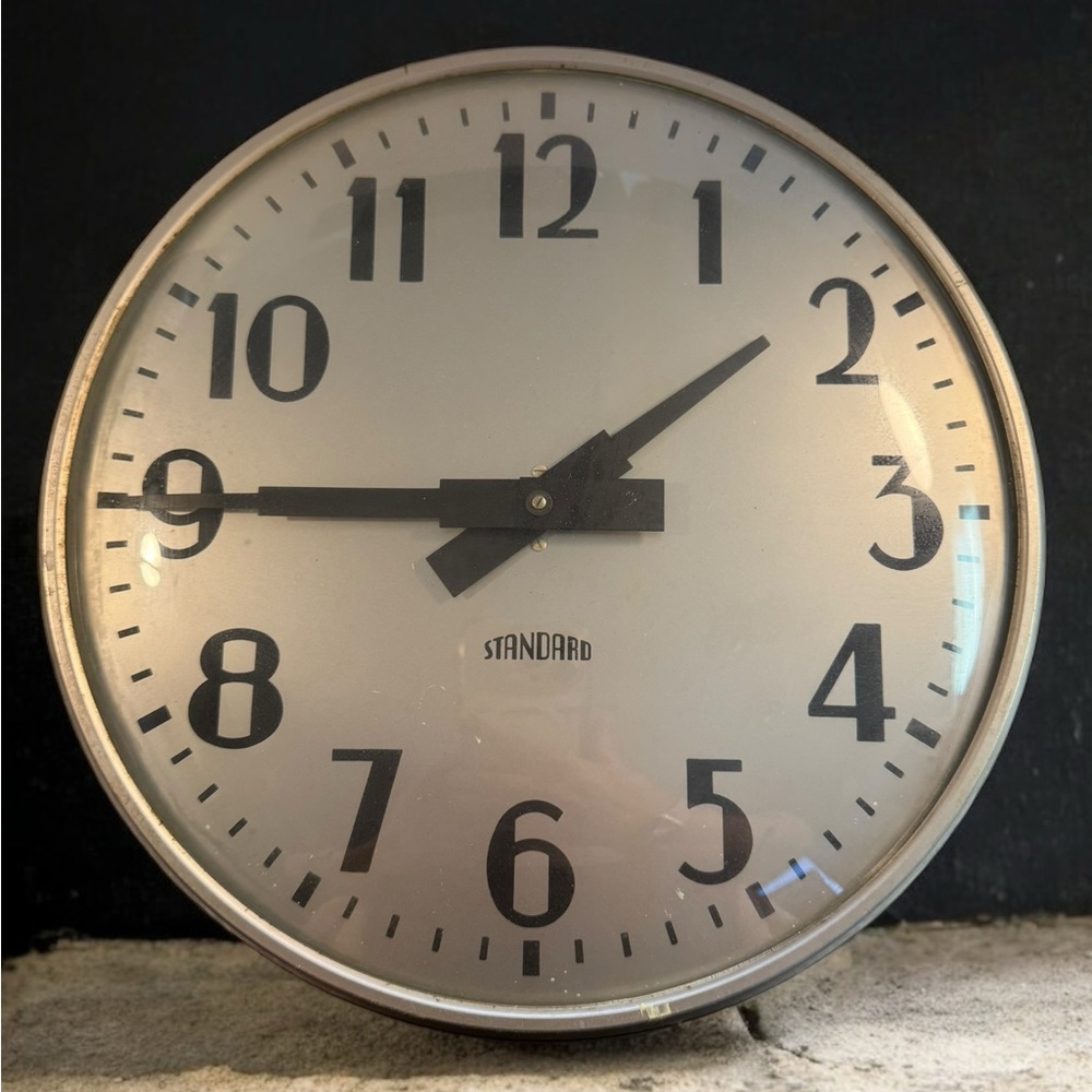 STANDARD Glass Dome Industrial School Wall Clock